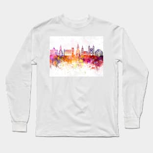 Bielsko-Biala skyline in watercolor Long Sleeve T-Shirt